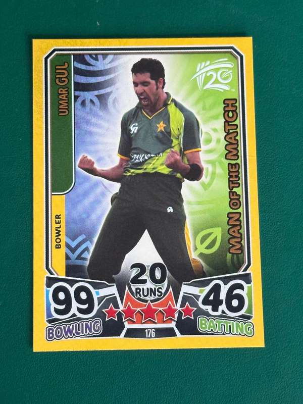 Cricket Card - Umar Gul (Nr176) 2014 Cricket Attax foil card