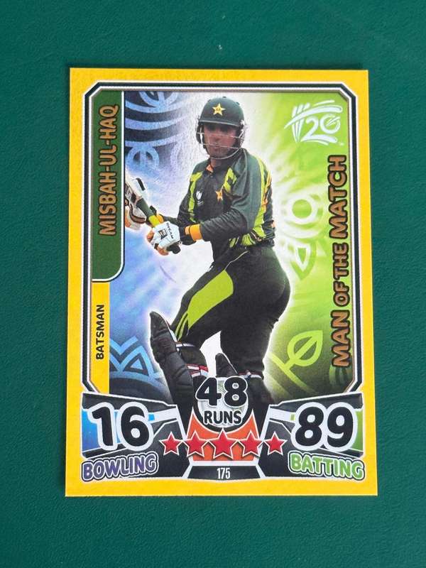 Cricket Card - Misbah Ul-Haq (Nr175) 2014 Cricket Attax foil card