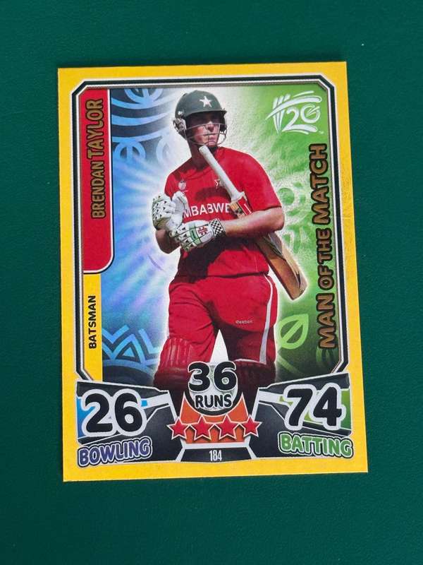 Cricket Card - Brendan Taylor (Nr184) 2014 Cricket Attax foil card