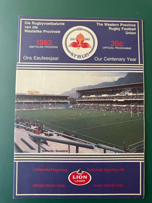 Rugby Programme - Maties vs Tukkies 16/04/1983
