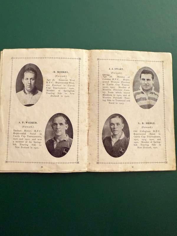 Rugby Itinerary/Souvenir - British Rugby Tour 1924