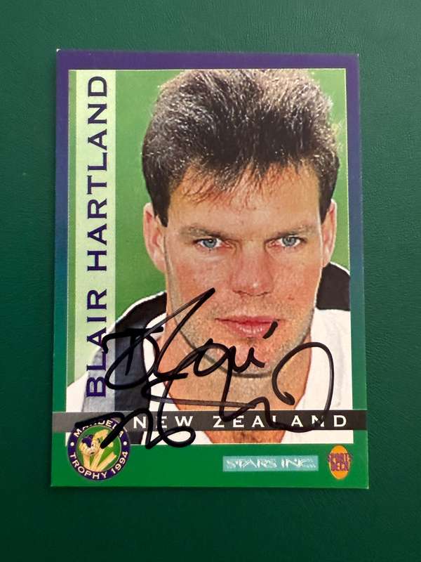 Cricket Card - *SIGNED* Blair Hartland 1994 Nelson Mandela Trophy Sports Deck Cricket Card