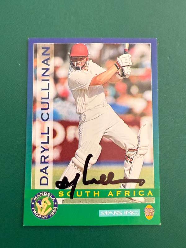 Cricket Card - *SIGNED* Daryll Cullinan 1994 Nelson Mandela Trophy Sports Deck Cricket Card