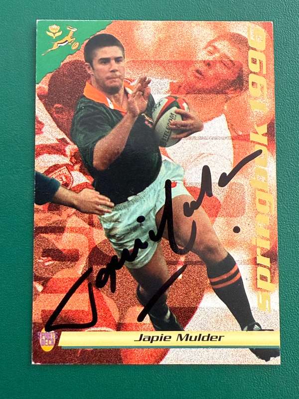 Rugby Card - *SIGNED* Japie Mulder 1996 Sports Deck Rugby Card
