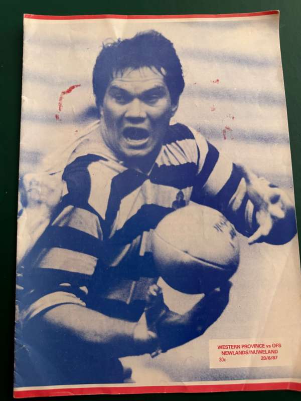 Rugby Programme - Western-Province vs Free State 20/06/1987