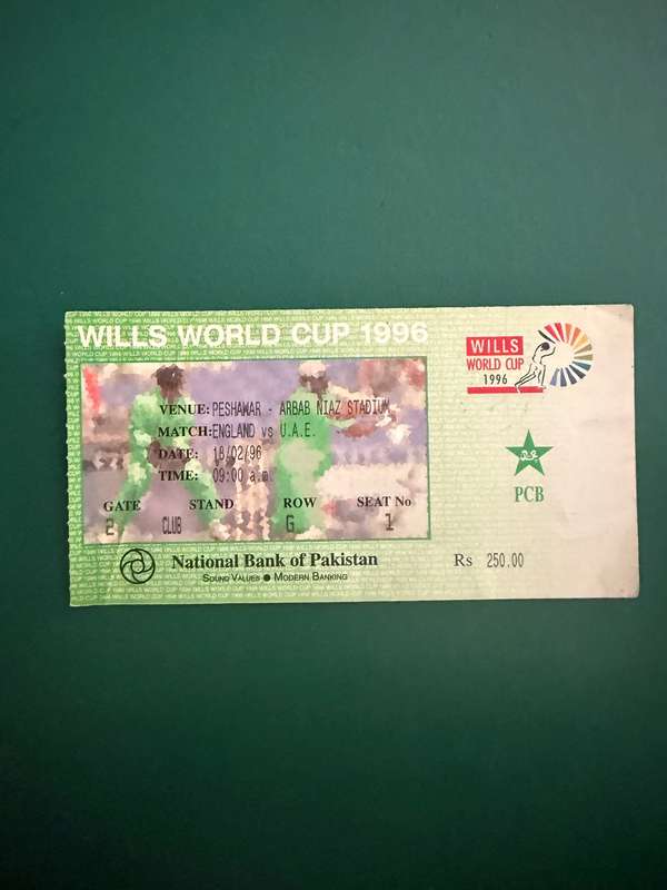 Cricket Tickets - 3 * 1996 Cricket World Cup Match Tickets
