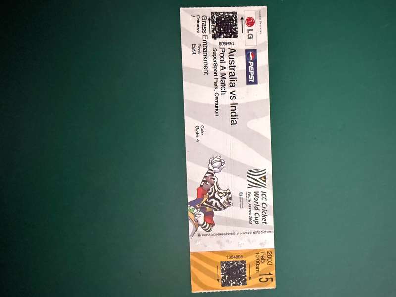 Cricket Tickets - 7 * ICC Cricket World Cup 2003 Tickets