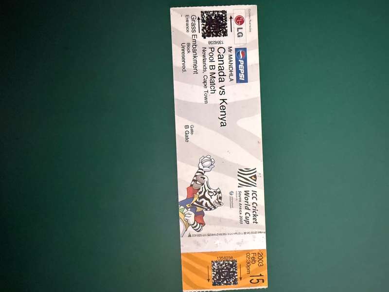 Cricket Tickets - 7 * ICC Cricket World Cup 2003 Tickets