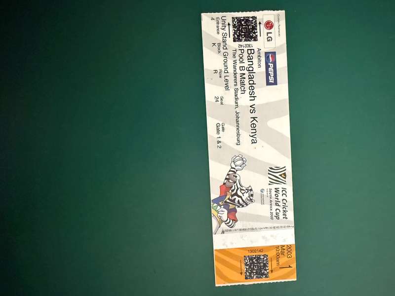 Cricket Tickets - 7 * ICC Cricket World Cup 2003 Tickets