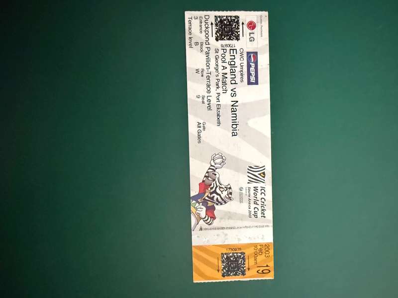Cricket Tickets - 7 * ICC Cricket World Cup 2003 Tickets