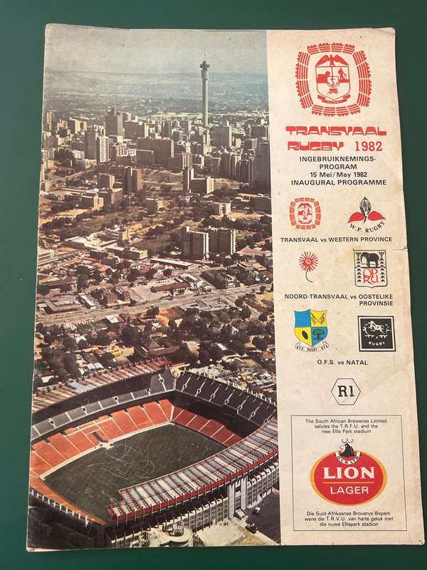 Rugby Programme - Transvaal vs WP/NTvl vs OP/Ofs vs Natal (Ellispark Inaugural) 15/05/1982