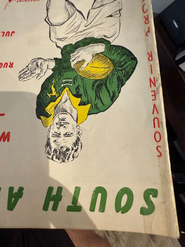 Rugby Programme - *Rare* South-Africa vs West Coast-Buller 27/07/1965