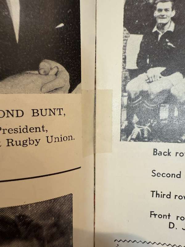 Rugby Programme - *Rare* South-Africa vs West Coast-Buller 27/07/1965