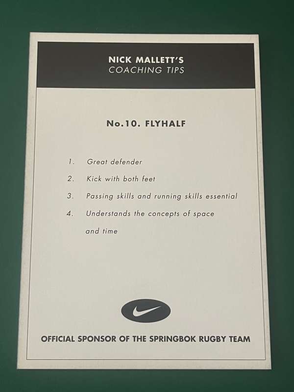 Rugby Card - Henry Honiball 1999/2000 Nike Rugby Card