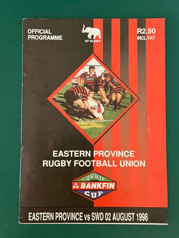 Rugby Programme - Eastern-Province vs South Western Districts 02/08/1998