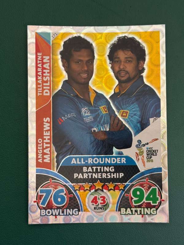 Cricket Cards - 9 * Batting Partnership Silver Foil 2015 Cricket World Cup Cricket Attax