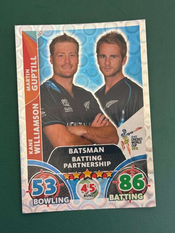 Cricket Cards - 9 * Batting Partnership Silver Foil 2015 Cricket World Cup Cricket Attax