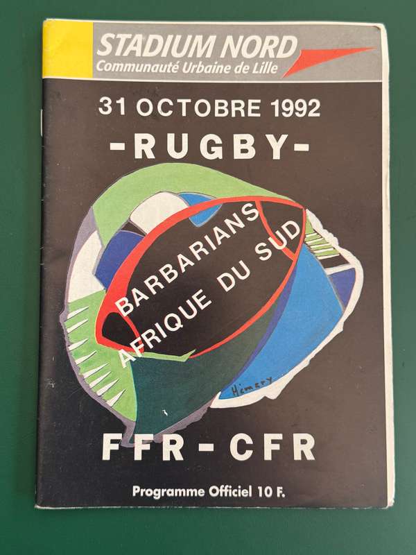 Rugby Programme - *TOUR* French Barbarians vs South-Africa 31/10/1992
