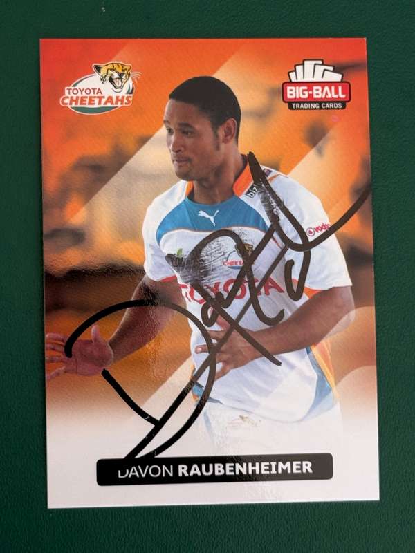 Rugby Card - *SIGNED* Davon Raubenheimer 2012 Big Ball Rugby Card