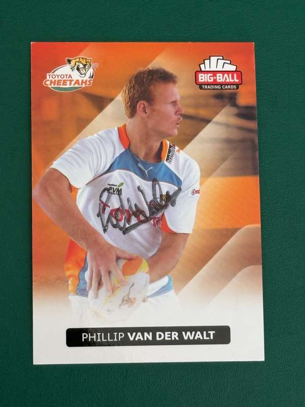 Rugby Card - *SIGNED* Phillip van der Walt 2012 Big Ball Rugby Card