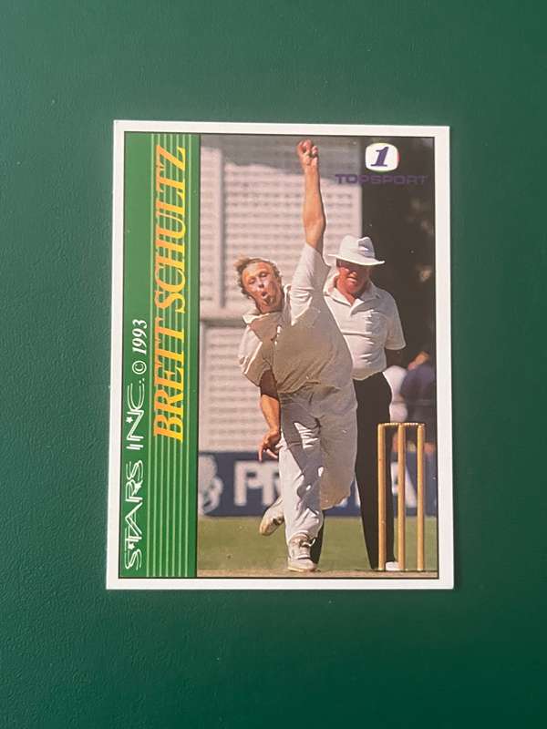 Cricket Card - Brett Schultz 1993 Topsport Cricket Card