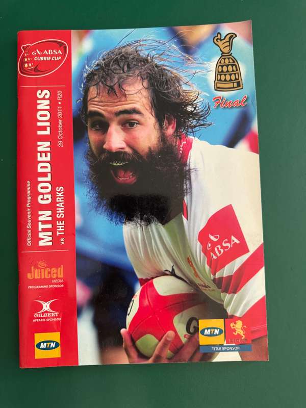 Rugby Programme - *CURRIE CUP FINAL* Lions vs Sharks 29/10/2011