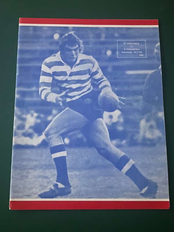 Rugby Programme - Western-Province vs Rhodesia 16/07/1979