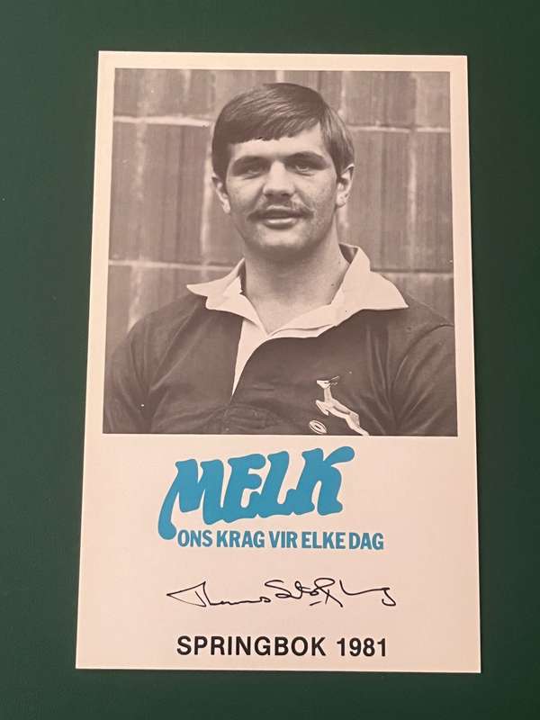 Rugby Card - Theuns Stofberg 1981 Milk/Melk Rugby Card