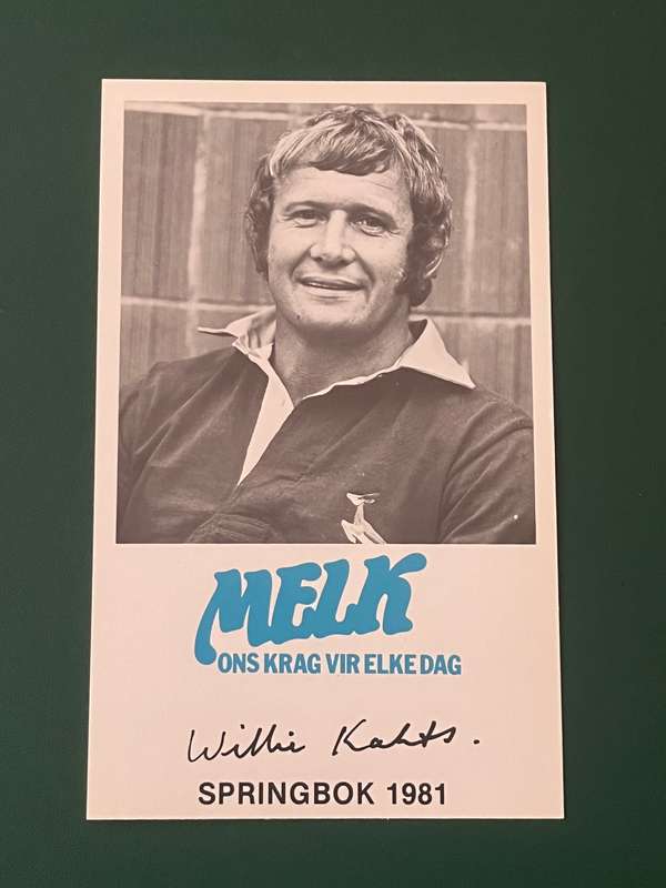 Rugby Card - Willie Kahts 1981 Melk/Milk Rugby Card