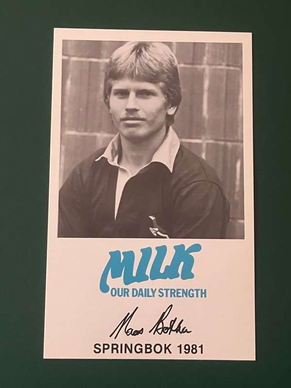 Rugby Card - Naas Botha 1981 Melk/Milk Rugby Card