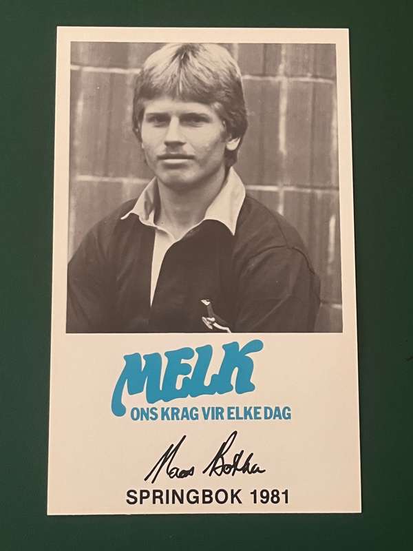 Rugby Card - Naas Botha 1981 Melk/Milk Rugby Card