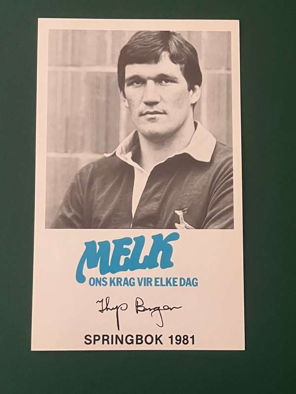Rugby - Thys Burger 1981 Milk/Melk Card