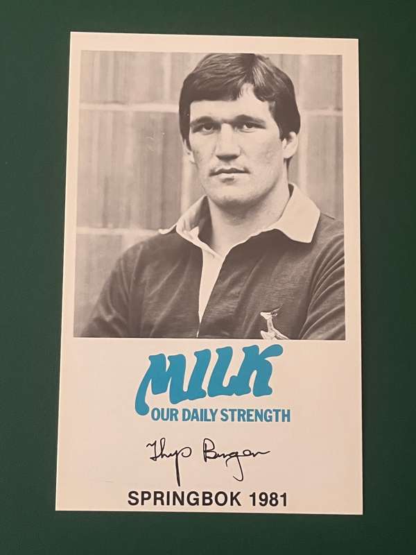 Rugby - Thys Burger 1981 Milk/Melk Card