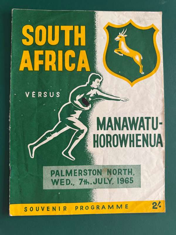 Rugby Programme - *TOUR* Manawatu Horowhenua vs South-Africa 07/07/1965