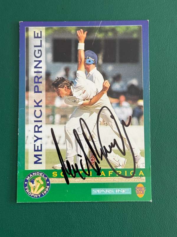 Cricket Card - *SIGNED* Meyrick Pringle 1994 Sports Deck Cricket Card