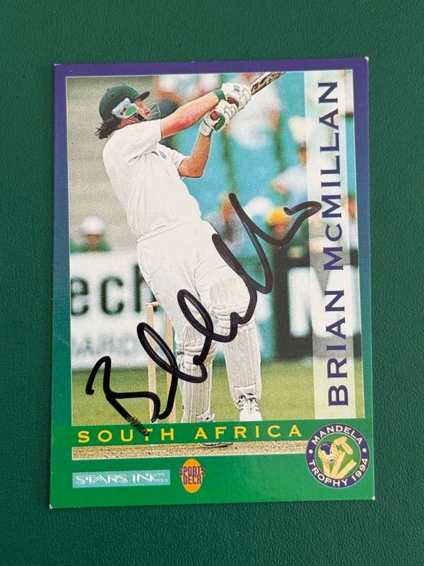 Cricket Card - *SIGNED* Brian McMillan 1994 Sports Deck Cricket Card