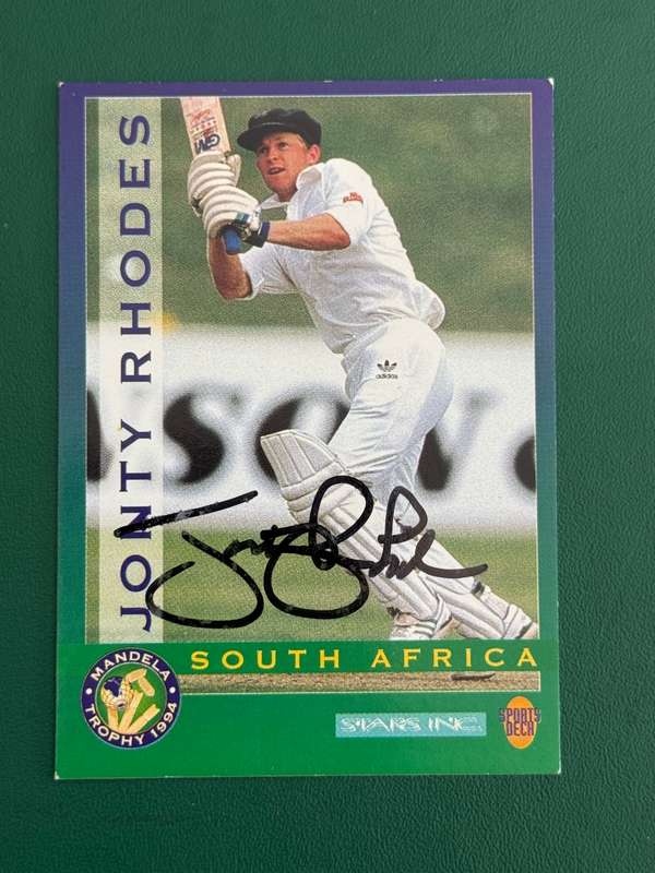 Cricket Card - *SIGNED* Jonty Rhodes 1994 Sports Deck Cricket Card