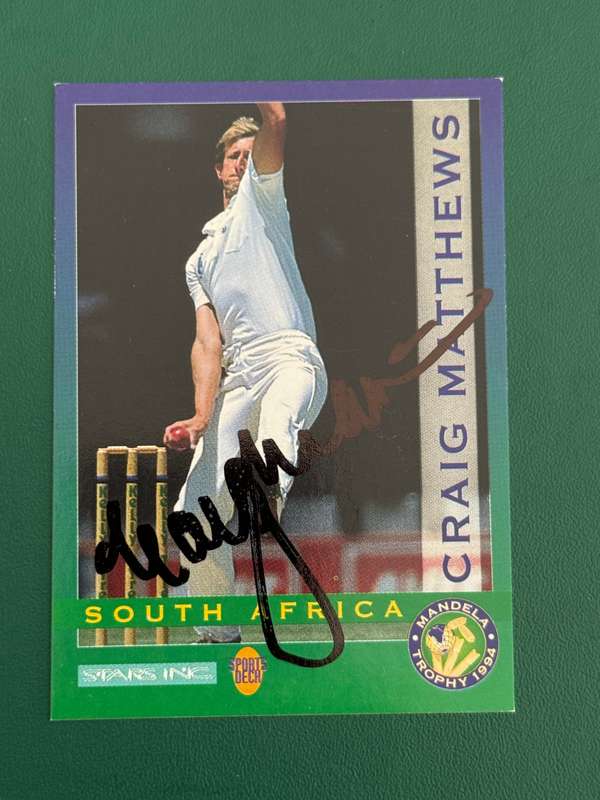 Cricket Card - *SIGNED* Craig Matthews 1994 Sports Deck Cricket Card