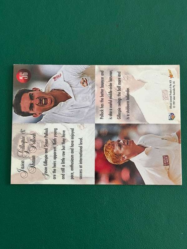 Cricket Card - *SIGNED* Shaun Pollock/Jason Gillespie 1997 Select Cricket Card