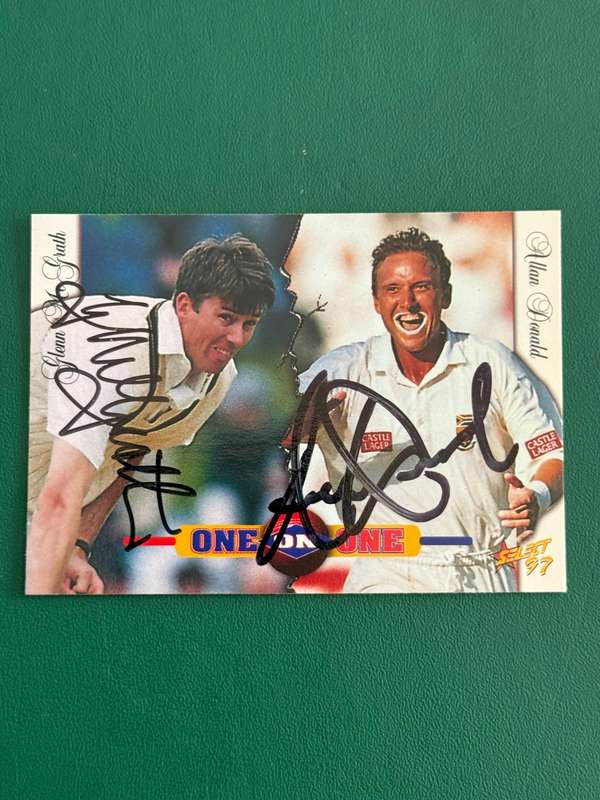Cricket Card - *SIGNED* Allan Donald/Glen McGrath 1997 Select Cricket Card