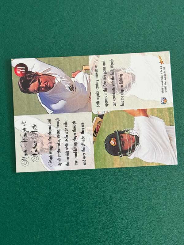 Cricket Card - *SIGNED* Mark Waugh/Nathan Astle 1997 Select Cricket Card