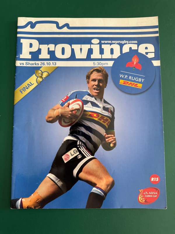 Rugby Programme - *CURRIE CUP FINAL* Western-Province vs Sharks 26/10/2013