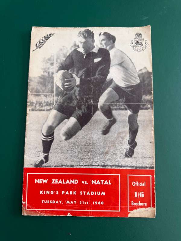 Rugby Programme - *TOUR* Natal vs New Zealand All Blacks 31/05/1960