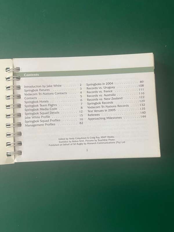 Rugby - Media Guide 2005 Incoming and Tri Nations Tour 2005