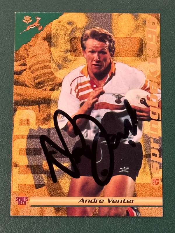 Rugby Card  *SIGNED* Andre Venter 1996 Sports Deck Rugby Card