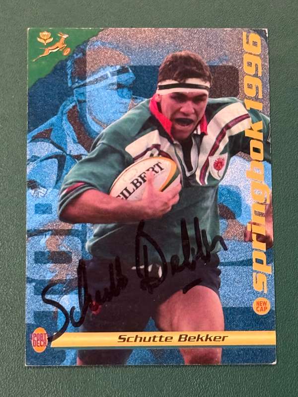 Rugby Card  *SIGNED* Schutte Bekker 1996 Sports Deck Rugby Card