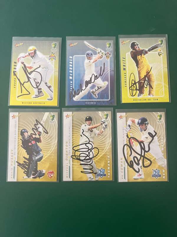 Cricket Cards - *SIGNED* Six (6) x Various Cricket Cards