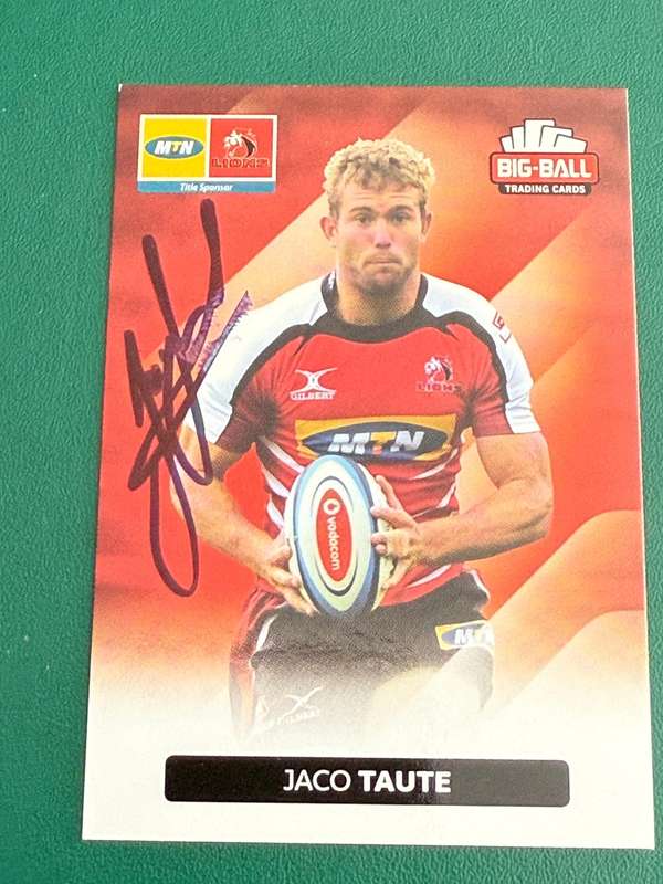 Rugby Card  *SIGNED* Jaco Taute 2012 Big Ball Rugby Card