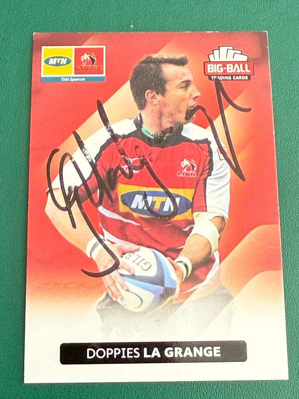 Rugby Card  *SIGNED* Doppies le Grange 2012 Big Ball Rugby Card