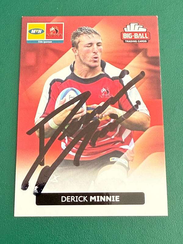 Rugby Card  *SIGNED* Derick Minnie 2012 Big Ball Rugby Card